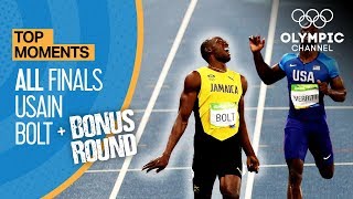 Usain Bolt  ALL Olympic finals  Bonus round  Top Moments [upl. by Stephana]