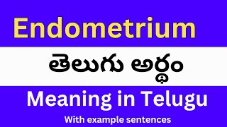 Endometrium meaning in telugu with examples  Endometrium తెలుగు లో అర్థం Meaning in Telugu [upl. by Brown166]