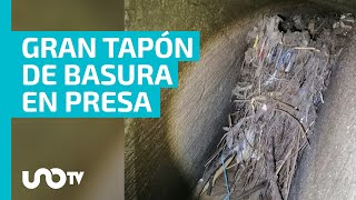 ¡Alerta en Naucalpan Tapón de basura bloquea presa Los Cuartos [upl. by Yllus]