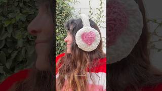 Crochet Heart Earmuffs Unravel [upl. by Annahtur592]