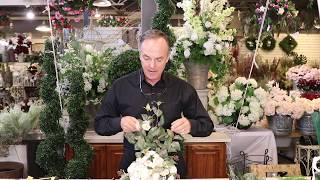 HOW TO Make a Cascading Wedding Bouquet with Faux Flowers  Silk Scapes [upl. by Knipe]