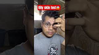 Oily skin test  oilyskin foryou youtubeshorts fy [upl. by Ettevets]