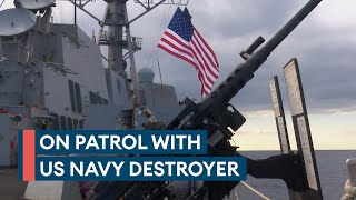 Exclusive On board a US Navy destroyer patrolling the Mediterranean [upl. by Franny791]