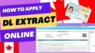 How to apply for DL Extract online  DL Extract for Canada  Driving experience letter  DL Extract [upl. by Reyam782]