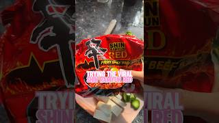 Trying the Viral Shin Ramen Red Fiery Spicy Beef ramen cooking cookingasmr buldak [upl. by Eadas226]