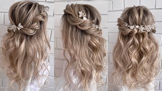 Wedding hairstyle How to do half up half down hairstyle [upl. by Maillij]