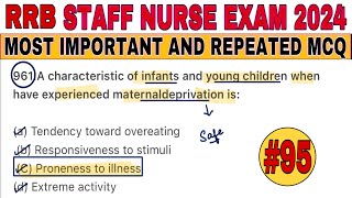 RRB STAFF NURSE EXAM PREPARATION  RRB STAFF NURSE EXAM MCQ NORCET NURSING OFFICER EXAM PREPARATION [upl. by Tadich]