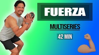 FULL BODY FUERZA 42 MIN  Con Mancuernas 💪🏋🏼 sientetejoven [upl. by Nosyt927]