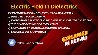 Clausius mossoti relation  Langevin Debye Formula  Electric field due to polarized dielectric [upl. by Shantha]