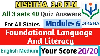 Module 6 Foundational Language and Literacy Quiz Answer  Nishtha 3 Module 6 answers  Nishtha FLN [upl. by Tamanaha]