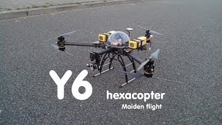 FPV Y6 Hexacopter drone maiden with zenmuse h32d [upl. by Percival831]