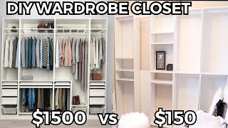 DIY IKEA PAX WARDROBE CLOSET on a 150 BUDGET Open Closet Filming Room Makeover [upl. by Htepsle]