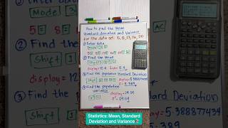 Mean Standard Deviation and Variance given a data set using Fx570ES PLUS CASIO calculator [upl. by Alrep509]