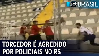 Policias acusados de agredir torcedor no RS são afastados  SBT Brasil 040622 [upl. by Ailecra]