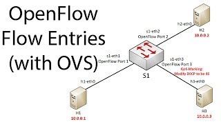 OpenFlow flow entries on Open vSwitch OVS [upl. by Essilem]