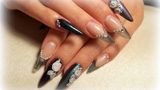 RUSSISCHE MANDEL  Gelmodellage mit Stiletto Tips und 4D Nalairt [upl. by Jeth]