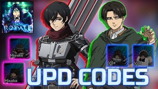 New AOT Update amp New Codes in Anime Royale Roblox [upl. by Noguchi]