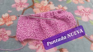 Puntada No1 😊🤗 Dos agujas ✔️ Cuello TEJIDO FACIL 💝 [upl. by Ajiak]