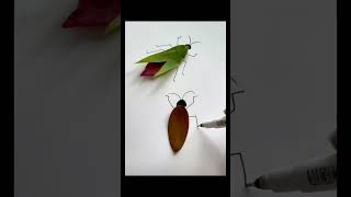 How to make Insect drawing art howto make insects [upl. by Odarbil]