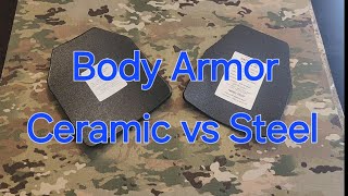 Body Armor Comparison Battle Steel hybrid ceramicpolyethylene vs Cati Amor AR500 [upl. by Bohrer]