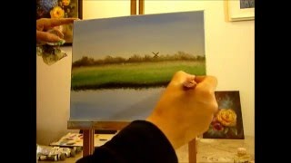 stilstaand water realtime allaprima Bob Ross style  olieverf allaprima schilderen tutorial [upl. by Fitts]