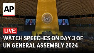 LIVE Speeches on Day 3 of UN General Assembly 2024 [upl. by Battiste]