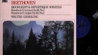 LP Beethoven  Moonlight amp Pathetique Sonatas  Gieseking side A [upl. by Piotr]