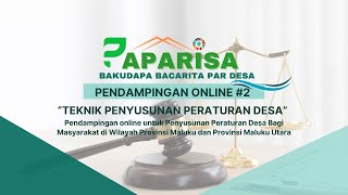 HARI KE2 PAPARISA PENDAMPINGAN ONLINE 2 REVIU PERATURAN DESA PERDES [upl. by Wright]