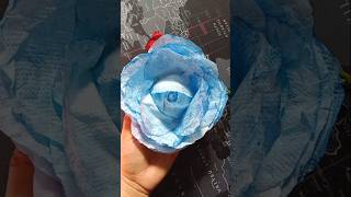 I have created a simply DIY rose With tissue paper🥀reels art diyroseflower diycraftstrending [upl. by Fronnia]