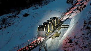 The worlds steepest funicular railway opens in Switzerland [upl. by Simone]