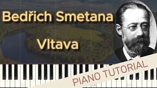 Bedřich Smetana  Vltava Piano tutorial [upl. by Negaem]