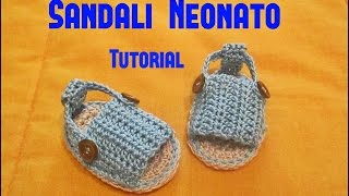 Sandali Neonato Tutorial Uncinetto Giusy 66 [upl. by Barnabe917]