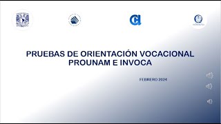 PRUEBAS DE ORIENTACIÓN VOCACIONAL PROUNAM E INVOCA 2024 [upl. by Suicul15]