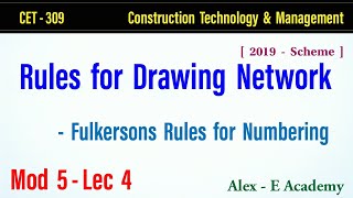 CET  309  CTM  Rules for Drawing Network  Fulkersons Rule for Numbering  Mod 5  Lec 4  S5 KTU [upl. by Asseram265]