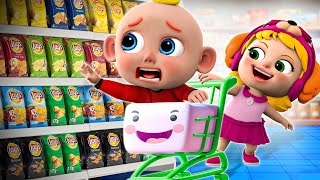 Grocery Store🛒 Baby Goes Shopping Song  Police Baby Care Song More Nursery Rhymes amp Kids Songs [upl. by Hayalat]