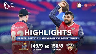 ILT20 S2  English  HIGHLIGHTS  Desert Vipers VS MI Emirates  T20 Cricket  30th Jan [upl. by Anyala]