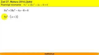 Matura z matematyki 2014  zad 27  Rozwiąż równanie  Matfiz24pl [upl. by Notlil]