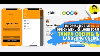 Glide Mobile  Membuat FORM LOGIN Users dan Option Menu Halaman  Make Mobile App Without Code [upl. by Nonad794]