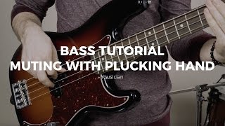 Bass Tutorial  How To Mute With The Plucking Hand [upl. by Bartolome]