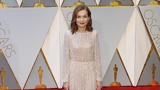 Isabelle Huppert 2017 Oscars Red Carpet [upl. by Notserc]