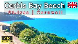 Carbis Bay Beach 4K St Ives Cornwall UK 🇬🇧 travelarc [upl. by Kliber240]