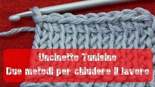 Uncinetto Tunisino  Come chiudere il lavoro [upl. by Anelej359]