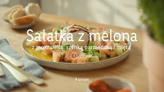 Sałatka z melona z mozzarellą szynką parmeńską i miętą 🥗🍈  Kuchnia Lidla [upl. by Adaurd]