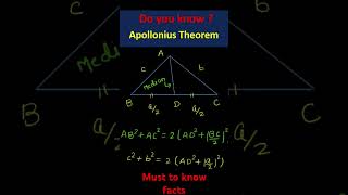 Apollonius theorem jee iit maths education viralshort viralshortsvideo mathstricks india [upl. by Jeavons]