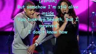 No Air Karaoke Jordin Sparks amp Chris Brown Sing with Chris [upl. by Lednek]