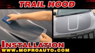 Grand Cherokee Trail Hood Vinyl Graphics Hood Decal Stripe Installation MoProAuto [upl. by Biddick]