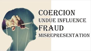 Coercion Undue Influence Fraud Misrepresentation  Indian Contract Act 1872  Law Guru [upl. by Naj]