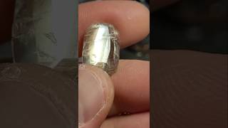 Silvery Moonstone Adularescence faceted cabochon BeforeAfter indierock crystals gem moonstone [upl. by Bramwell]