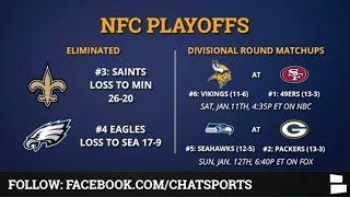 NFL Playoff Picture Schedule Bracket Matchups DatesTimes For 2020 NFC Playoffs Divisional Round [upl. by Yllatan]