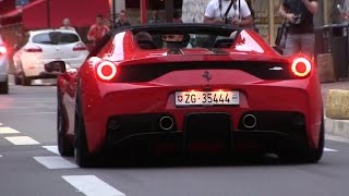 Ferrari 458 Speciale Aperta w Capristo Exhaust driving in Monaco  POWERSLIDE  detailshots [upl. by Avat]